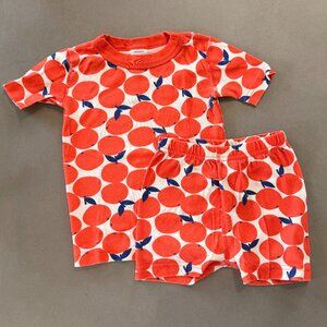 Hanna Andersson Organic Cotton Short Pajama Set | Orange Print | Size 4
